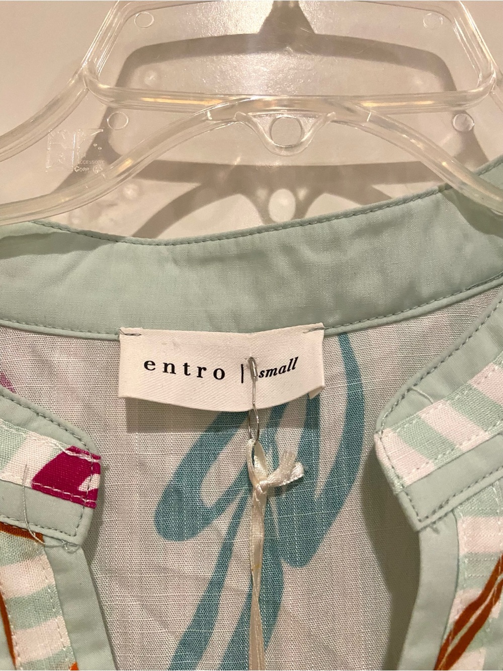 New Nautical Mint Green Stripe Midi Dress with Whimsical Seashell Cherry Pattern - Picture 4 of 5